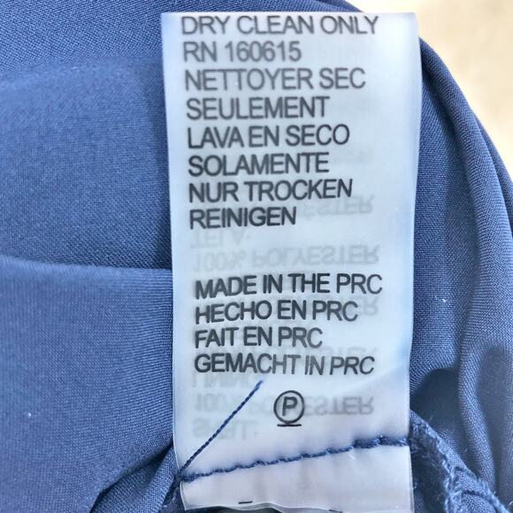 SHANI V-Neck Ruffle Georgette Flutter-Sleeve Gown Size 16 Navy Blue Chiffon NWT - Picture 12 of 13